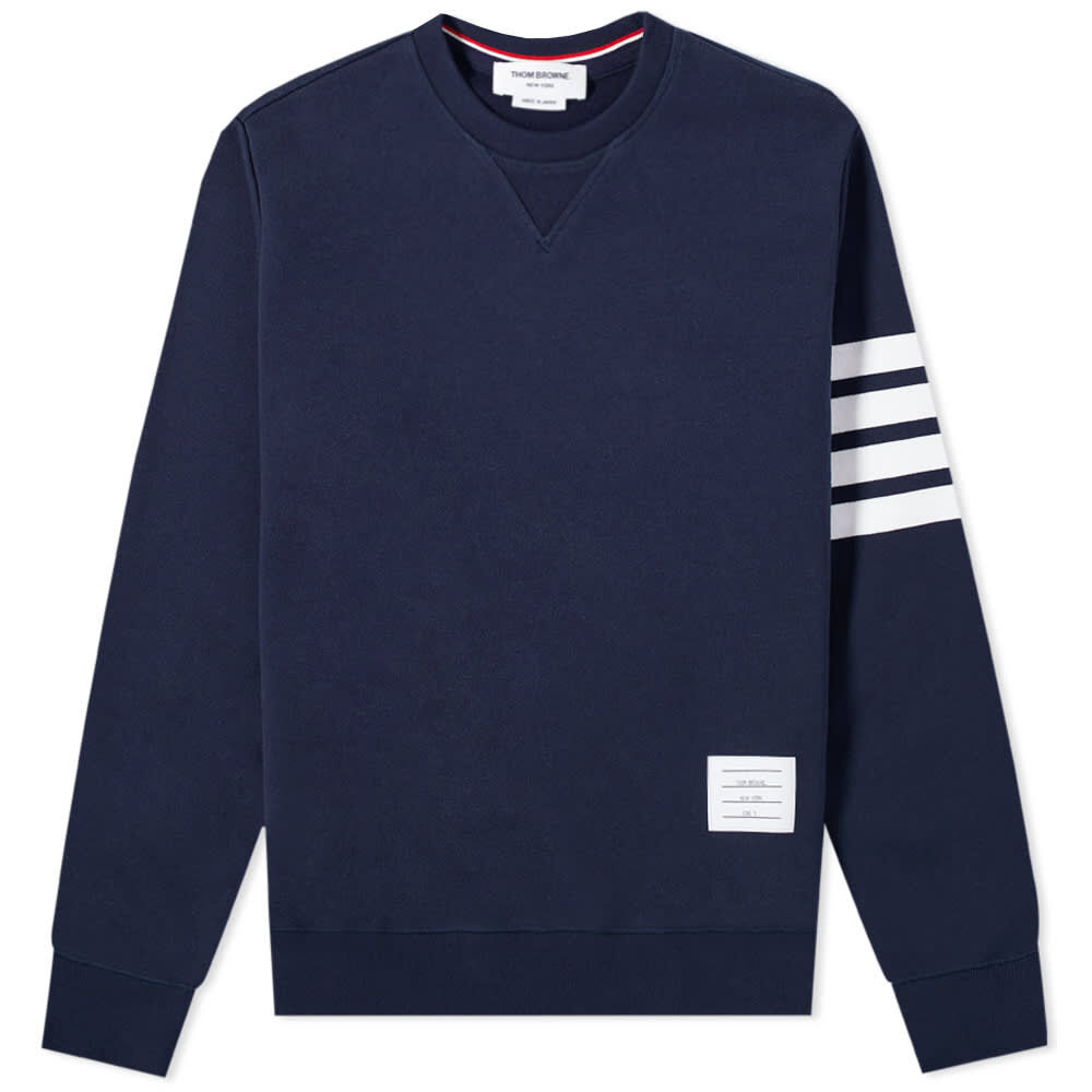 Толстовка Thom Browne Engineered Stripe Crew Sweat MJT021H-00535-461 | Navy фото 1