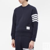 Толстовка Thom Browne Engineered Stripe Crew Sweat MJT021H-00535-461 | Navy фото 4