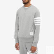 Толстовка Thom Browne Engineered Stripe Crew Sweat MJT021H-00535-068 | Light Grey фото 4