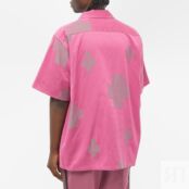 Рубашка Needles Kimono Jacquard Vacation Shirt MR102-C | Pink Cross фото 4