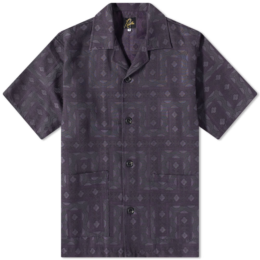 Рубашка Needles Diamond Jacquard Vacation Shirt MR151-B | Purple фото 1