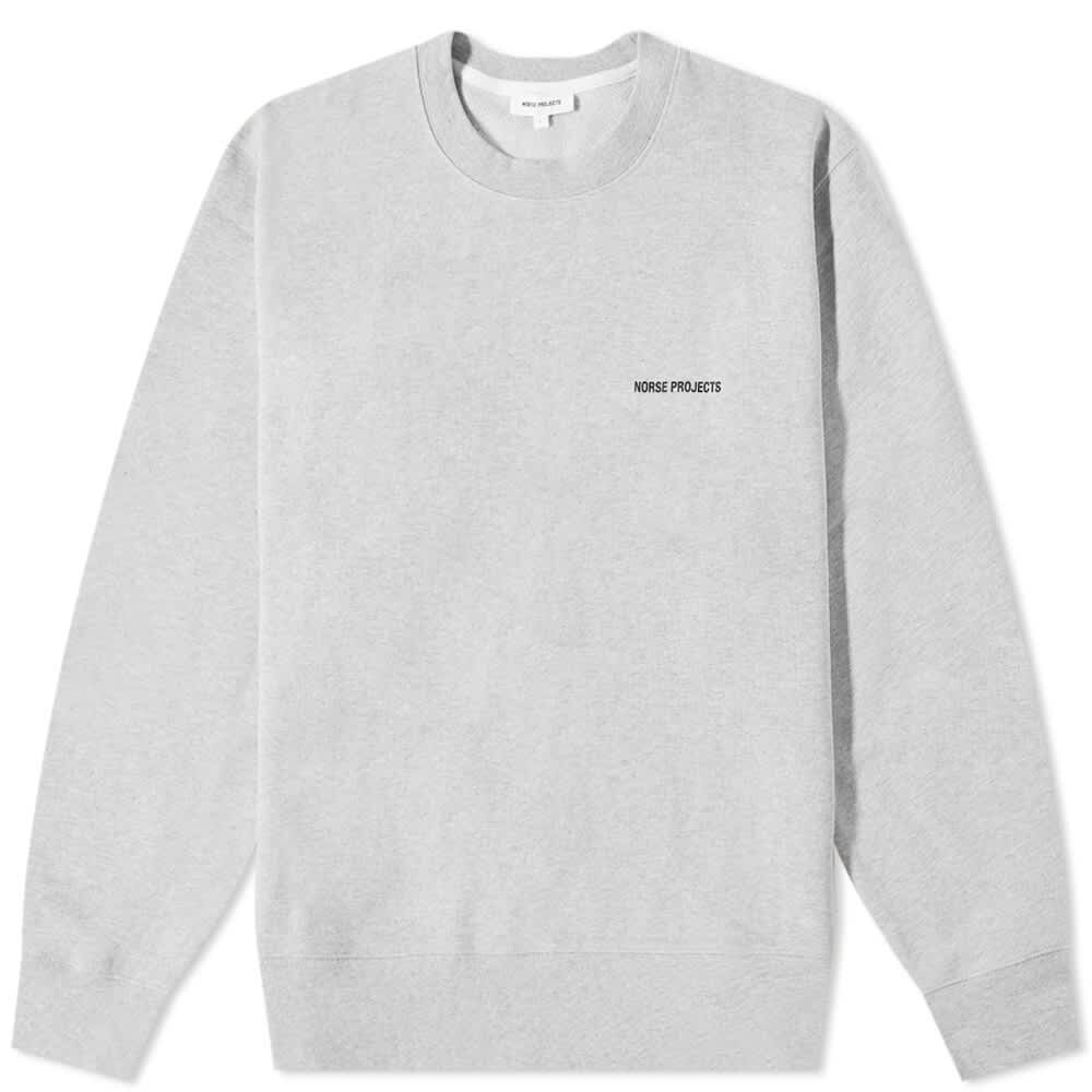 Толстовка Norse Projects Arne Logo Crew Sweat N20-1302-1026 | Light Grey Melange фото 1