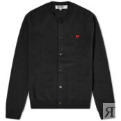 Джемпер Comme de Garcons Play Women's Small Heart Button Front Cardi P1N079-BK | Black фото 1