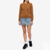 Джемпер Comme de Garcons Play Women's Small Heart Button Front Cardi P1N079-BW | Brown фото 4