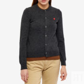 Джемпер Comme de Garcons Play Women's Small Heart Button Front Cardi P1N079-GY | Grey фото 2