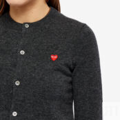 Джемпер Comme de Garcons Play Women's Small Heart Button Front Cardi P1N079-GY | Grey фото 5