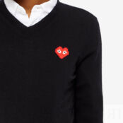 Джемпер Comme des Garçons Play Invader Heart V-Neck Pullover P1N081-BK | Black фото 4