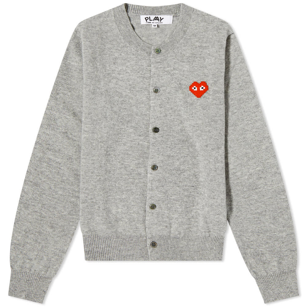 Джемпер Comme des Garçons Play Invader Heart Cardigan P1N083-LGY | Light Grey фото 1