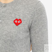 Джемпер Comme des Garçons Play Invader Heart Cardigan P1N083-LGY | Light Grey фото 4