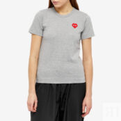Футболка Comme des Garçons Play Invader Heart Tee P1T321-GY | Grey фото 2