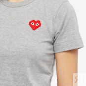 Футболка Comme des Garçons Play Invader Heart Tee P1T321-GY | Grey фото 4