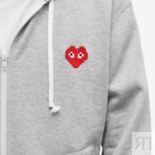 Толстовка Comme des Garçons Play Invader Heart Zip Hoody P1T326-1 | Grey фото 2