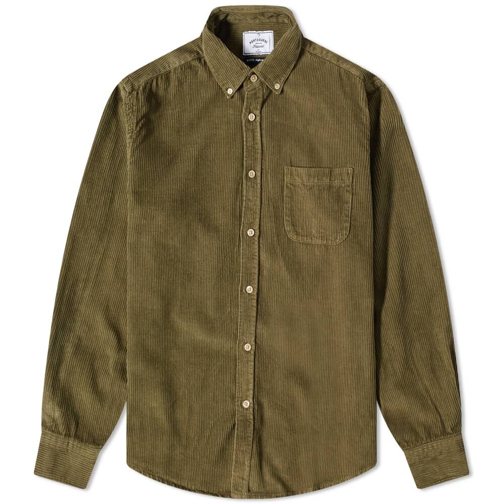 Рубашка Portuguese Flannel Lobo Button Down Corduroy Shirt PF-LBOBDCRDS-OLV | Olive фото 1