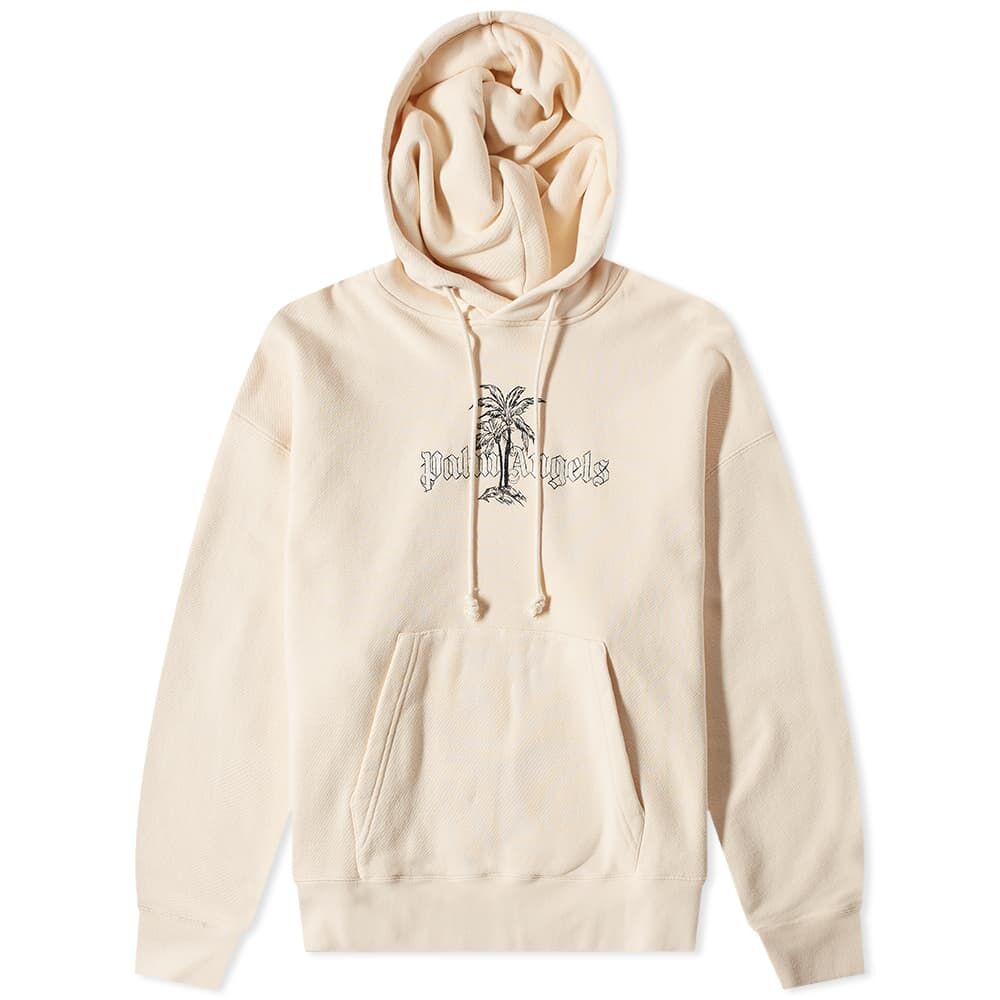 Толстовка Palm Angels Sunset Palms Popover Hoody PMBB058S22FLE0120110 | White & Black фото 1