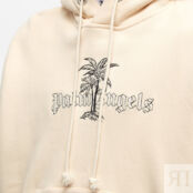 Толстовка Palm Angels Sunset Palms Popover Hoody PMBB058S22FLE0120110 | White & Black фото 2