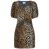 Платье GANNI Leopard Print Mini Dress T3252-315 | Leopard Seedpearl фото 1