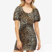 Платье GANNI Leopard Print Mini Dress T3252-315 | Leopard Seedpearl фото 2