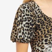 Платье GANNI Leopard Print Mini Dress T3252-315 | Leopard Seedpearl фото 4