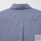 Рубашка с длинным рукавом из сверхтонкого хлопкового сукна Uniqlo Extra Fin 456648 | BLUE COL66 фото 3