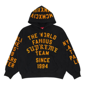 Толстовка Supreme Team Flocked Hooded, чёрный