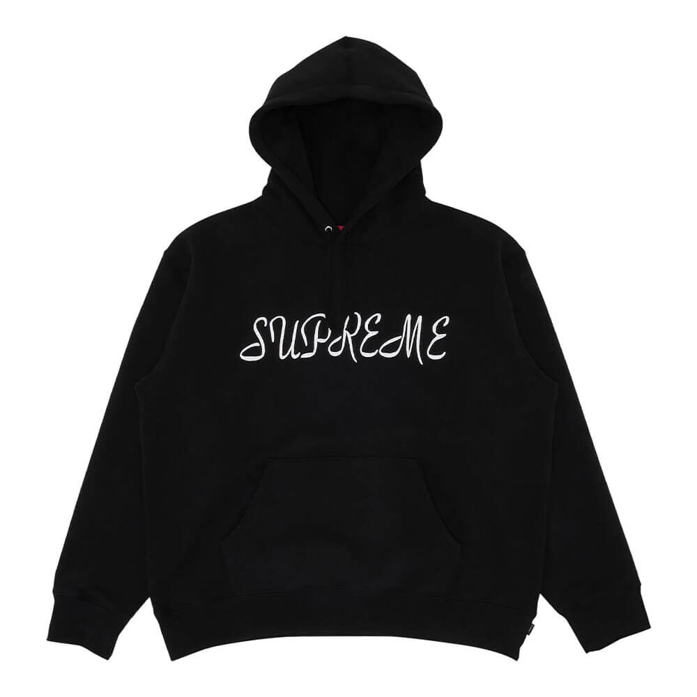 Толстовка Supreme Script Hooded, чёрный SS23SW57 BLACK | Black фото 1