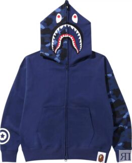 Толстовка Bape Color Camo Giant Shark Loose Fit Full Zip, синий