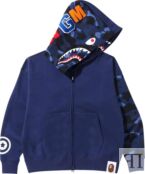 Толстовка Bape Color Camo Giant Shark Loose Fit Full Zip, синий 1I30 115 018 NAVY | Blue фото 2