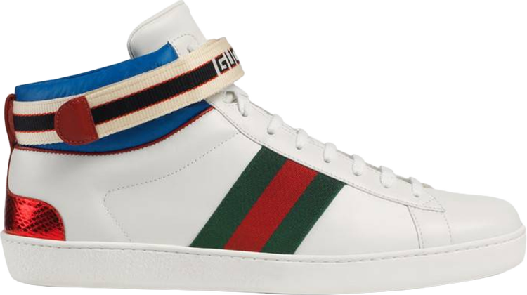 Кроссовки Gucci Stripe Ace High Top, белый 523472 0FIW0 9092 фото 1