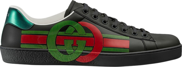 Кроссовки Gucci GG Ace Black Green Red, черный 576136 A38V0 1064 | Black Green Red фото 1