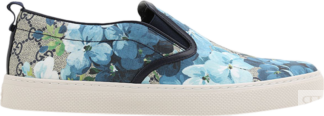 Кроссовки Gucci GG Supreme Canvas Slip-On Blue Floral, синий