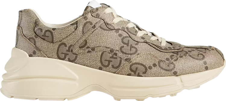 Кроссовки Gucci 100 Rhyton Sneaker Beige Monogram, бежевый 680870 UMO00 9742 | Beige Monogram фото 1