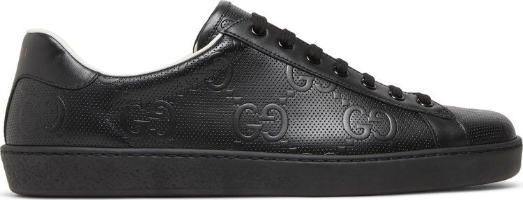 Кроссовки Gucci Ace GG Embossed - Black, черный 625787 1XK10 1000 | GG Embossed - Black фото 1