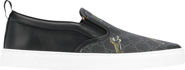 Кроссовки Gucci GG Supreme Slip-On Tigers, черный 407362 G0K10 1101 | Tigers фото 1