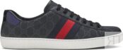 Кроссовки Gucci Ace GG Supreme Black Grey, черный 429445 K2LH0 1130 | Black Grey фото 1