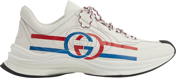 Кроссовки Gucci Run Sneaker White Blue Red, белый 721111 UHH20 9014 | White Blue Red фото 1