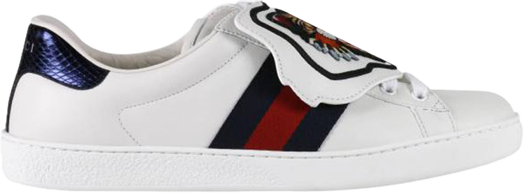 Кроссовки Gucci Ace Low Tiger Patch, белый 478190 DOP80 9182 | Tiger Patch фото 1