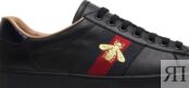 Кроссовки Gucci Ace Embroidered Black Bee, черный 429446 A38G0 1284 | Black Bee фото 2