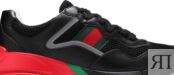 Кроссовки Gucci Rhyton Black Red Green Reflective, черный 643491 2H040 1093 | Black Red Green Reflective фото 2