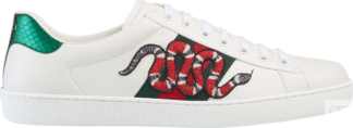 Кроссовки Gucci Ace Embroidered Snake, белый