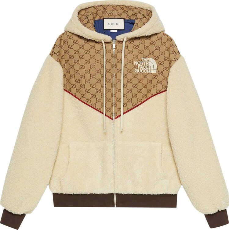 Куртка The North Face x Gucci GG Canvas Shearling Jacket Beige/Ebony, бежев