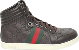 Кроссовки Gucci GG High Top Guccisima, коричневый