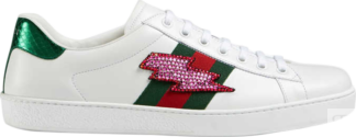 Кроссовки Gucci Ace Embroidered Lightning Bolt, белый
