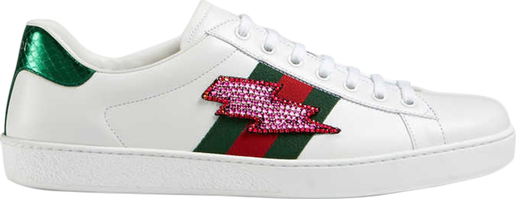 Кроссовки Gucci Ace Embroidered Lightning Bolt, белый 433738 A38G0 9064 | Lightning Bolt фото 1