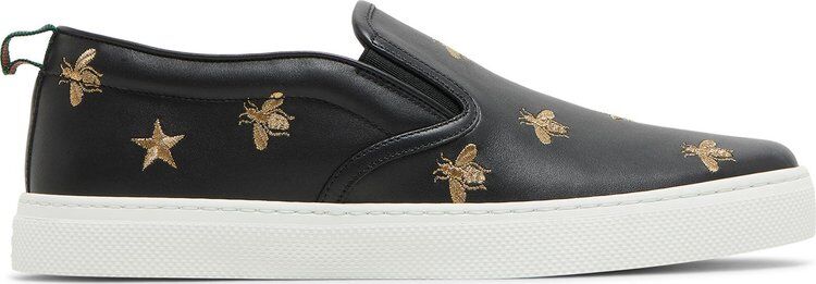 Кроссовки Gucci Slip-On Bees - Black, черный 407364 AXWB0 1076 | Bees - Black фото 1