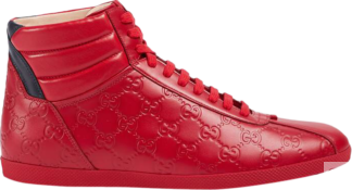 Кроссовки Gucci Signature High Top Red, красный