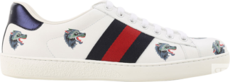Кроссовки Gucci Ace Leather Wolf, белый
