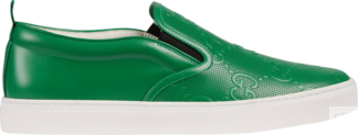 Кроссовки Gucci Slip-On GG Embossed - Green, зеленый