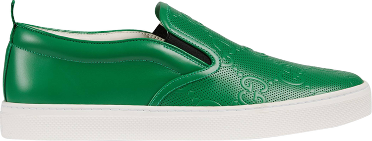 Кроссовки Gucci Slip-On GG Embossed - Green, зеленый 407364 1XK20 3776 | GG Embossed - Green фото 1