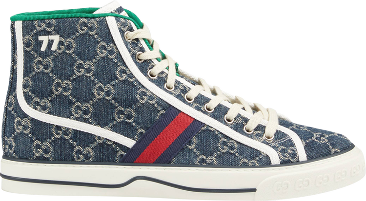 Кроссовки Gucci Tennis 1977 High Denim, синий 625807 2KQ90 4464 | Denim фото 1