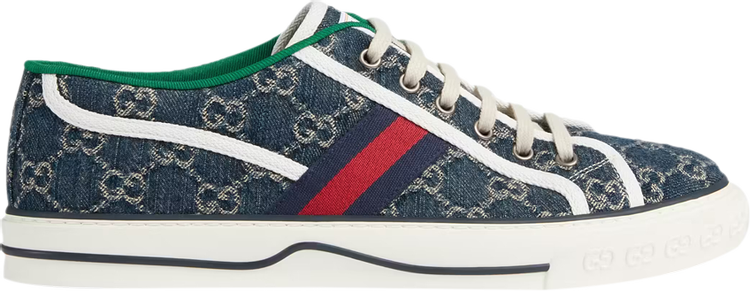 Кроссовки Gucci Tennis 1977 Blue Ivory, синий 606111 2KQ10 4463 | Blue Ivory фото 1